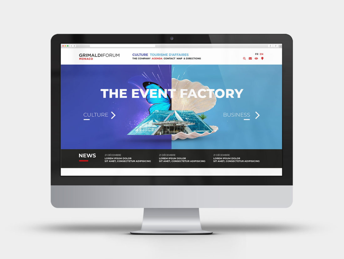Grimaldi Forum Monaco - Webdesign du site internet