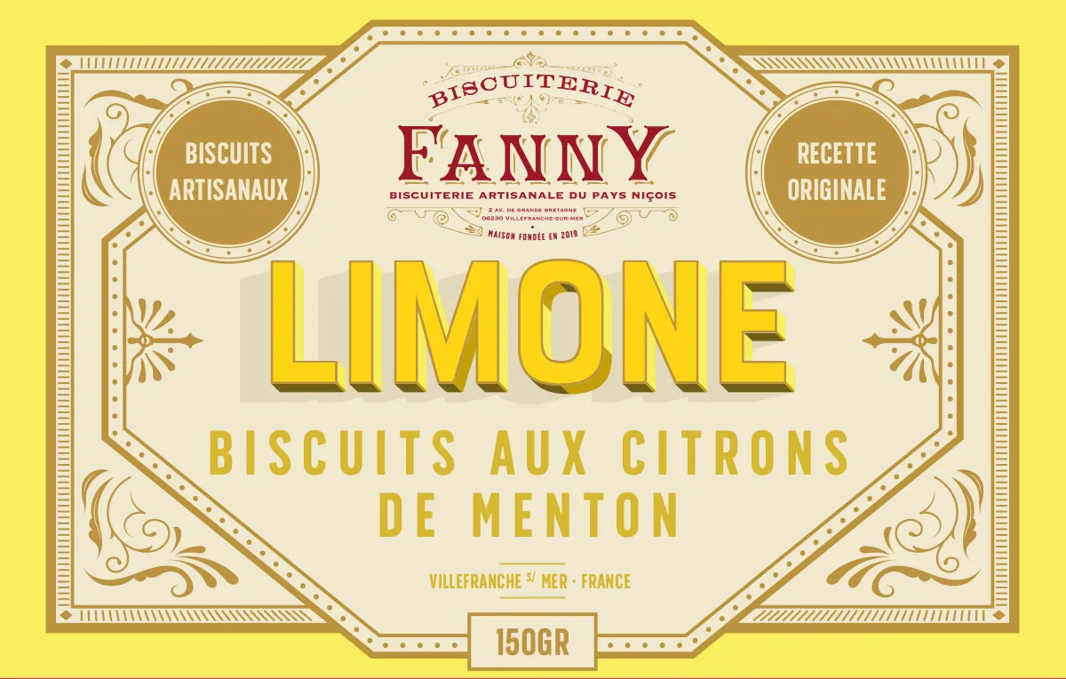 SLUSH - Etiquette de biscuits pour la Biscuiterie Fanny